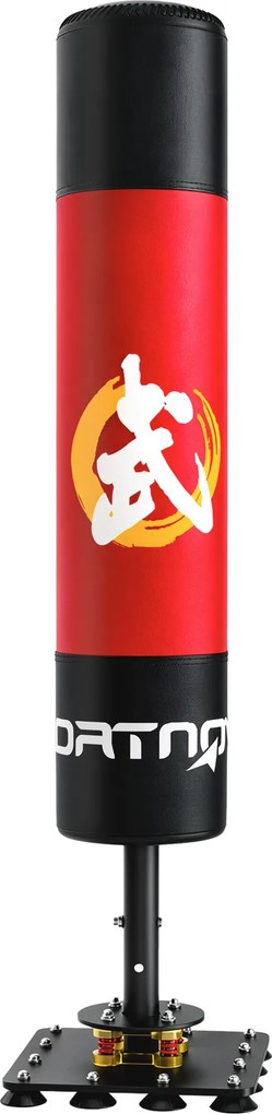 Saco de Boxe de Pé para Adultos 156 cm com 12 Ventosas e Absorção de Impactos para Kickboxing MMA e Muay Thai Vermelho