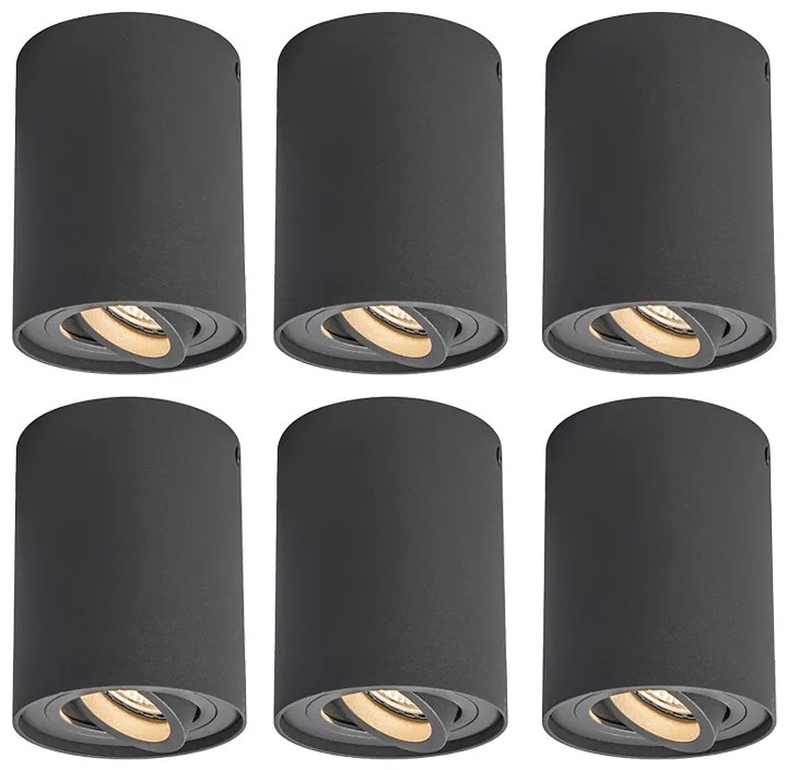 Conjunto de 6 focos inteligentes cinzento escuro com Wi-Fi GU10 - Rondoo up