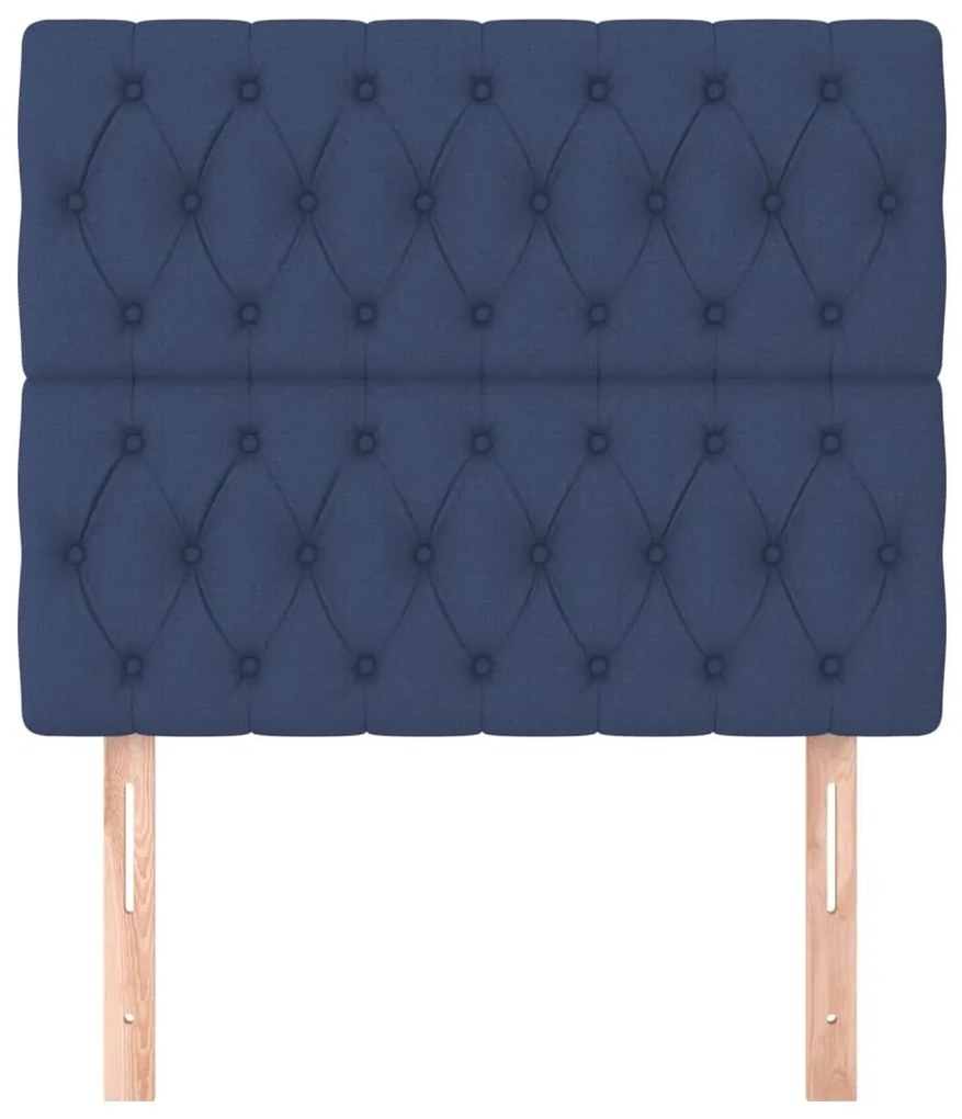 Cabeceira de cama 2 pcs tecido 90x7x78/88 cm azul