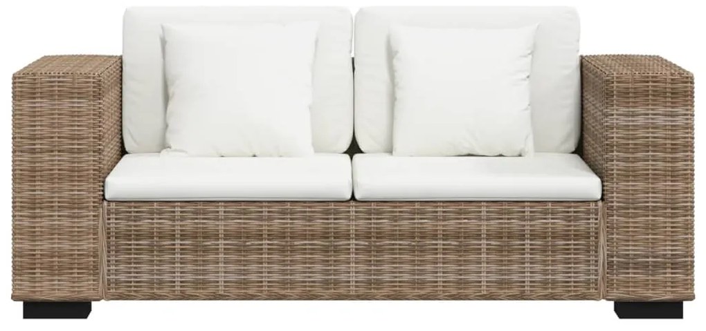 Conjunto de sofá de 2 lugares, 7 pcs, vime genuíno