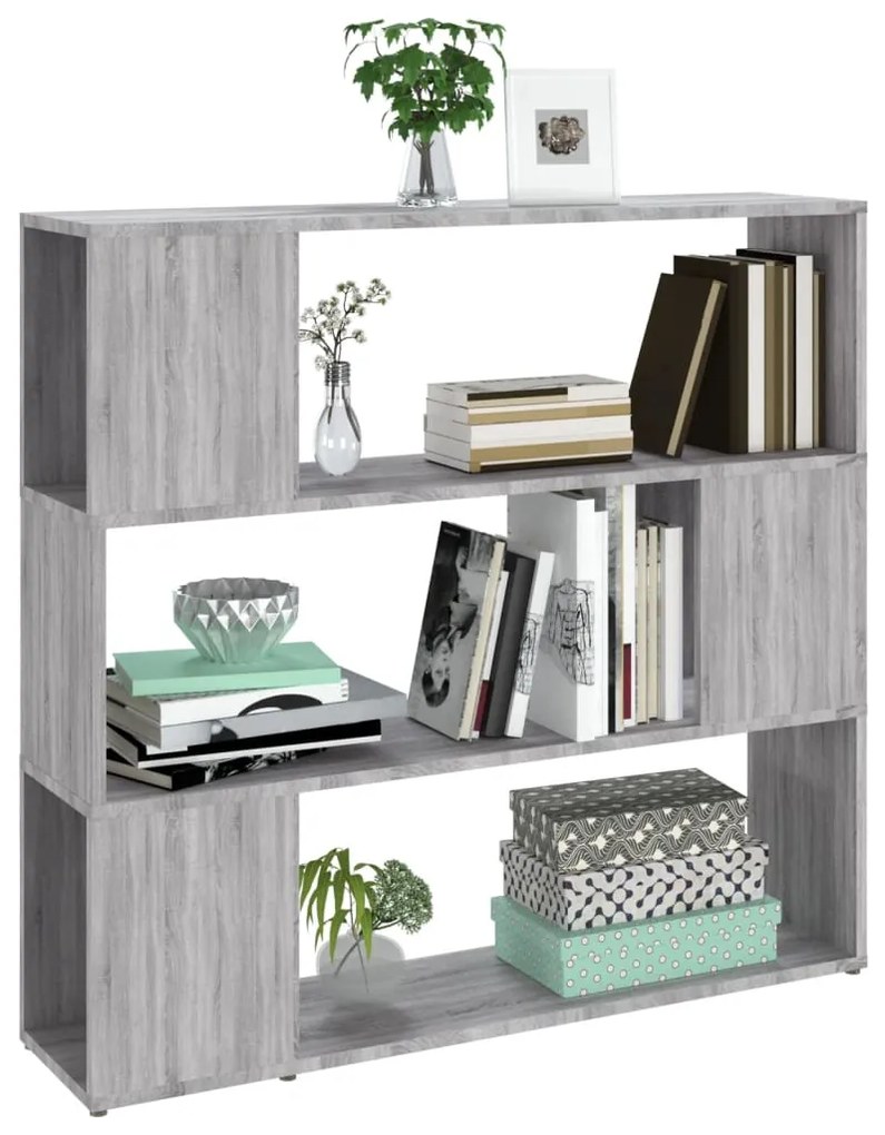 Estante/divisória 100x24x94 cm cinzento sonoma