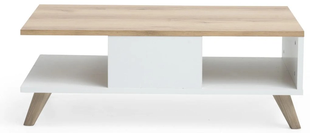 Mesa de Centro SUMER – Carvalho e Branco – 90x35,6x54 cm