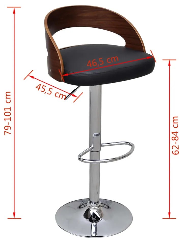 Bancos de bar 2 pcs madeira curvada