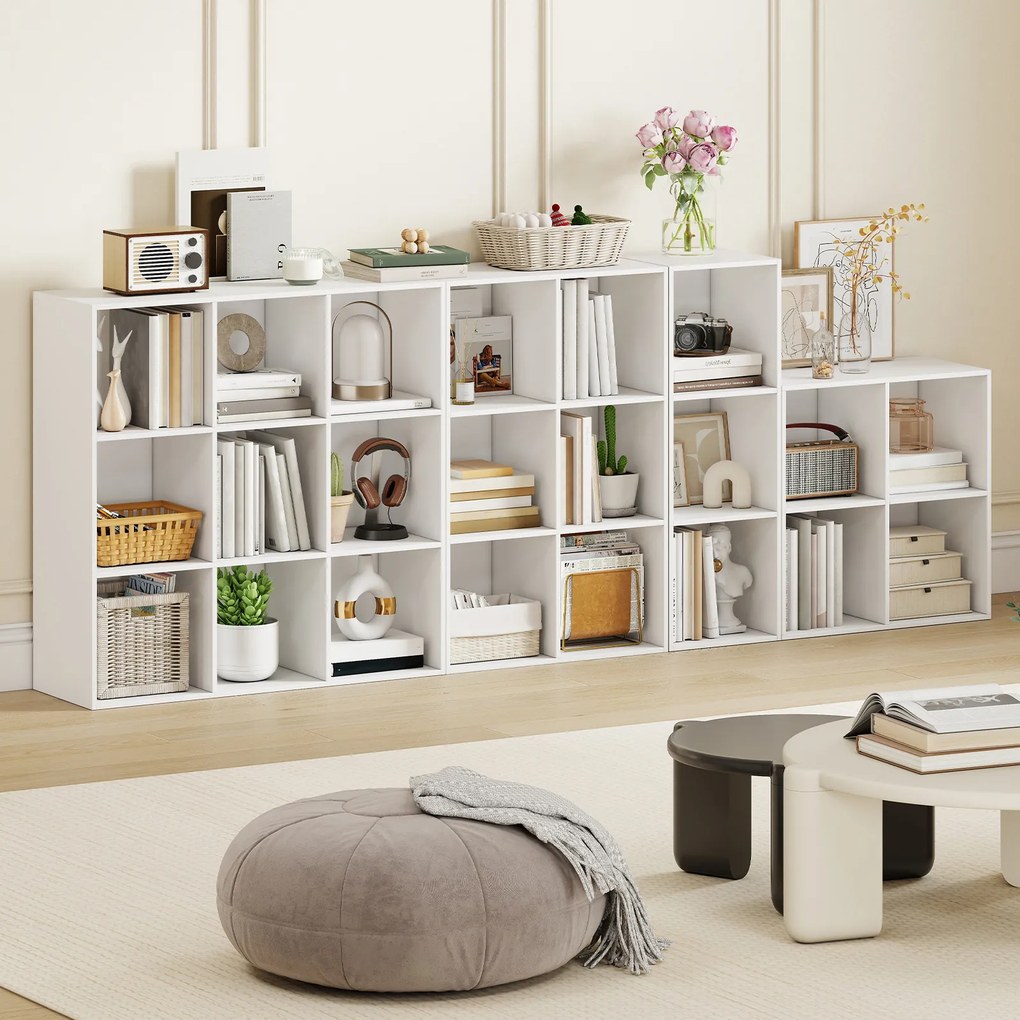 Estante Organizadora de Cubos, 60 x 30 x 60 cm, 4 Compartimentos, Branco
