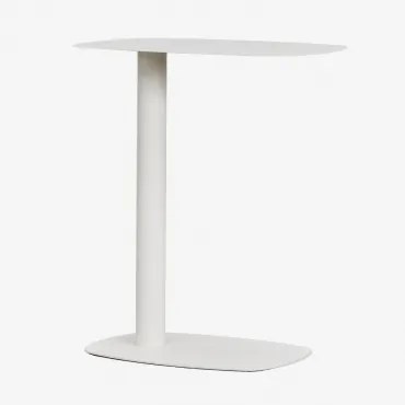 Mesa De Apoio Retangular 40x25 Cm Em Aço Inoxidável Odelia Gardénia Branco & ↑50 Cm - Sklum