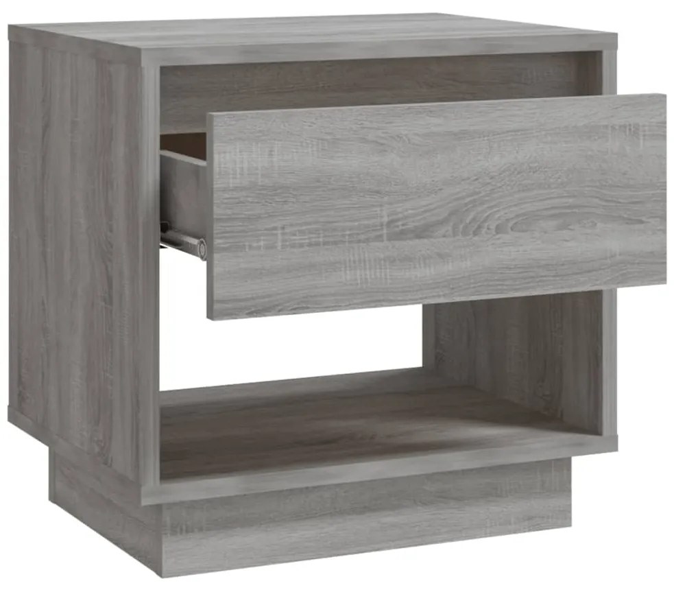 Mesa de cabeceira 45x34x44 cm aglomerado cor sonoma cinzento