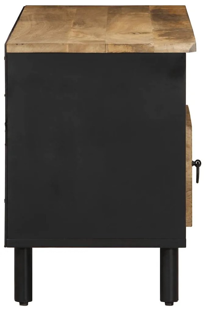 Móvel de TV 100x33,5x46cm madeira mangueira áspera maciça preto