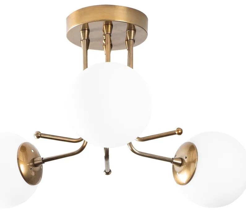 Chandelier Daisy – Dourado Branco – 48 x 48 cm