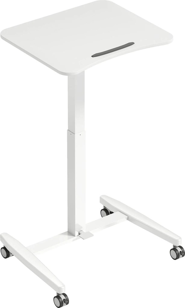 HOMCOM Mesa Ajustável em Altura, Tampo Inclinável, Rodízios e Estrutura em Aço, 60,5 x 52 x 75-114 cm, Branco | Aosom Portugal