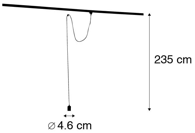 Candeeiro de suspensão com calha de suspensão bronze escuro - Cavalux