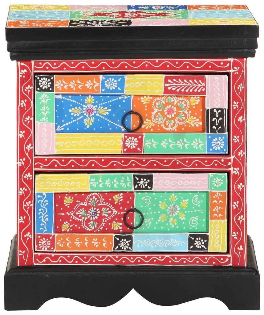 Criado-Mudo 2 pcs Multicolorido 40x35x45 cm Madeira de Engenharia