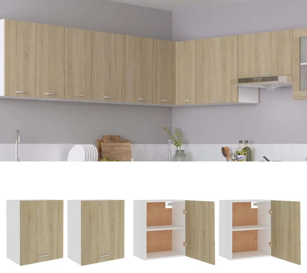 vidaXL Armários de parede “Lyon” 2 pcs carvalho sonoma