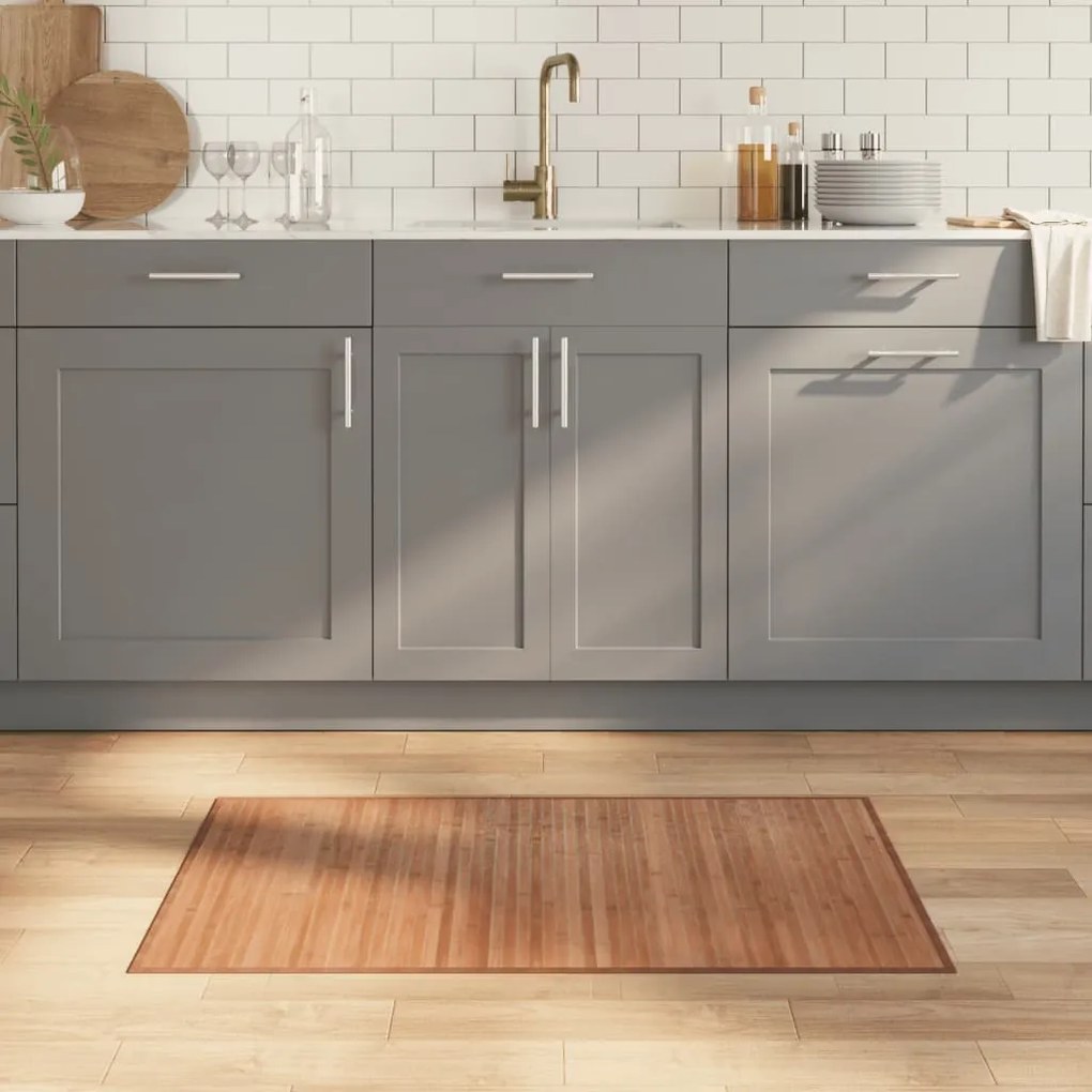 Tapete retangular 60x100 cm bambu cor natural