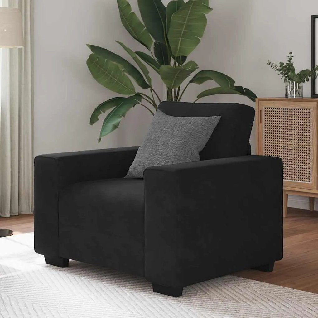 Poltrona 60 cm veludo preto