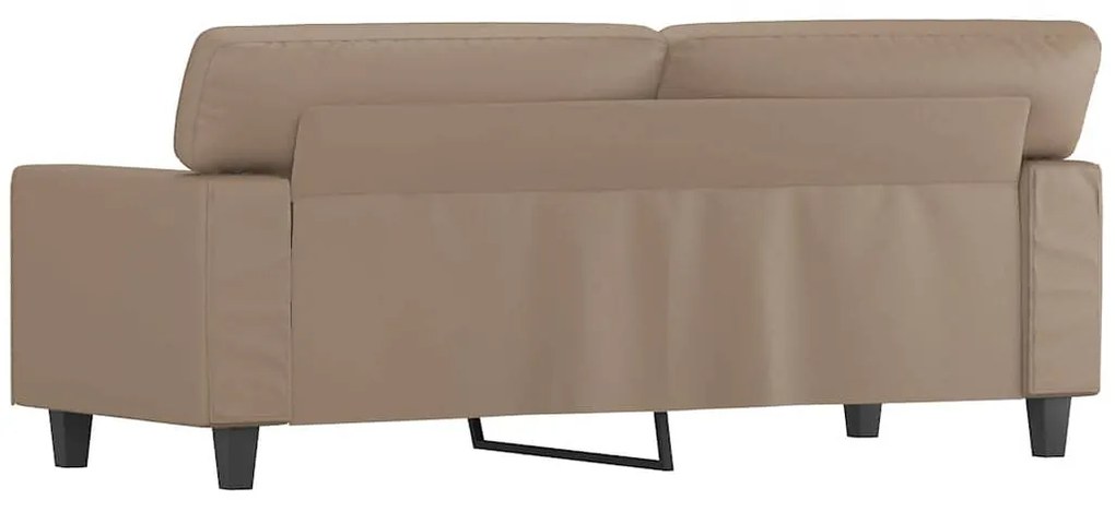 Sofá de 2 lugares 140 cm couro artificial cor cappuccino