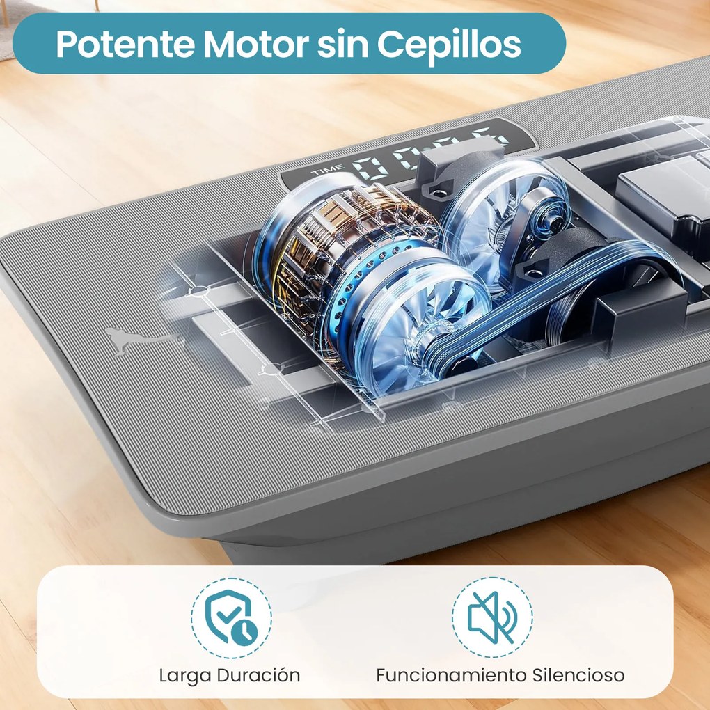 Plataforma vibratória com sensor de gravidade, 10 intensidades ajustáveis, comando à distância Bluetooth, máquina de treino para uso doméstico, cinzen