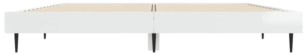 Estrutura de cama 135x190 cm derivados madeira branco brilhante