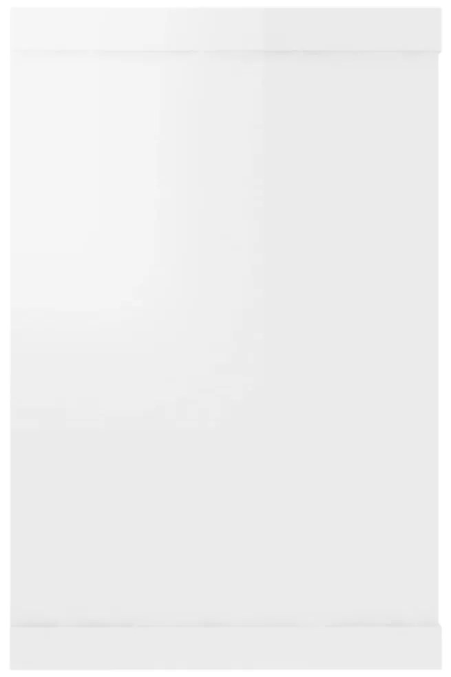 Prateleiras parede cúbicas 2 pcs deriv. madeira branco brilh.
