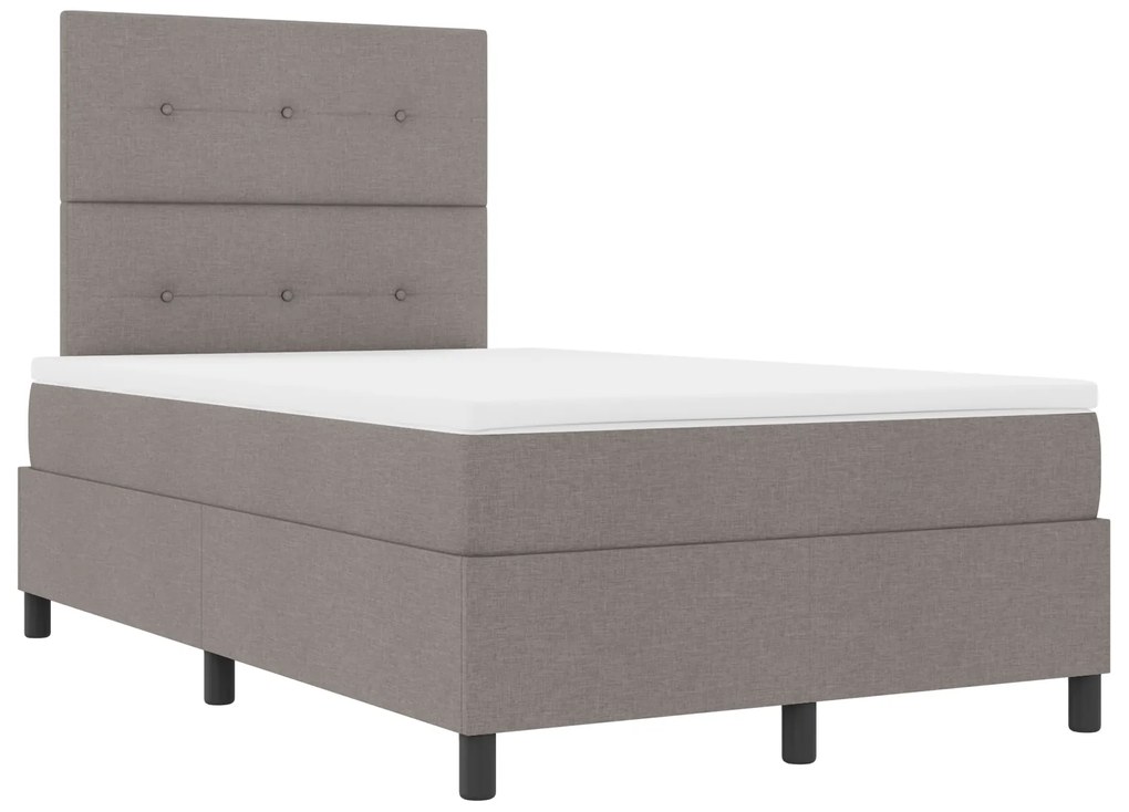 Cama Box Spring com Colchão Taupe 120x200 cm de Tecido
