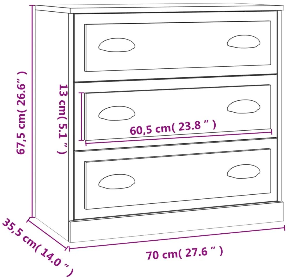 Aparadores 2 pcs derivados de madeira branco