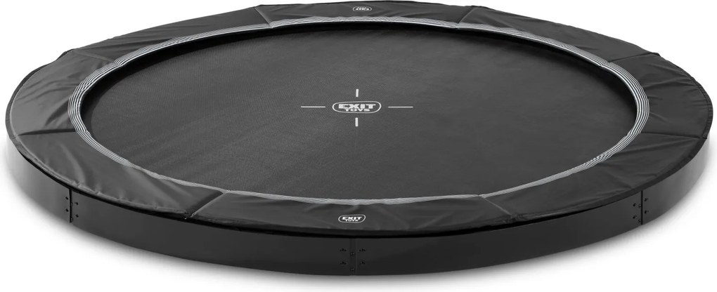 Trampolim redondo desportivo InTerra ao nível do solo ø305 cm - preto