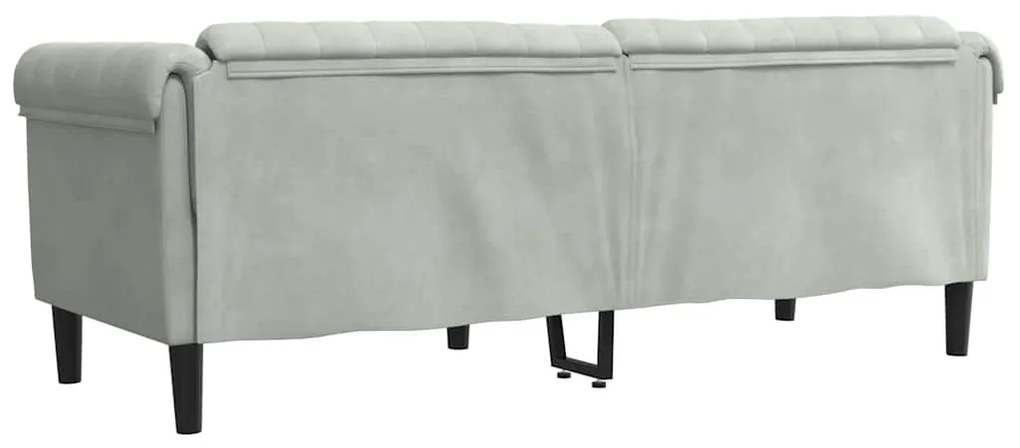 Sofá de 3 lugares veludo cinzento-claro