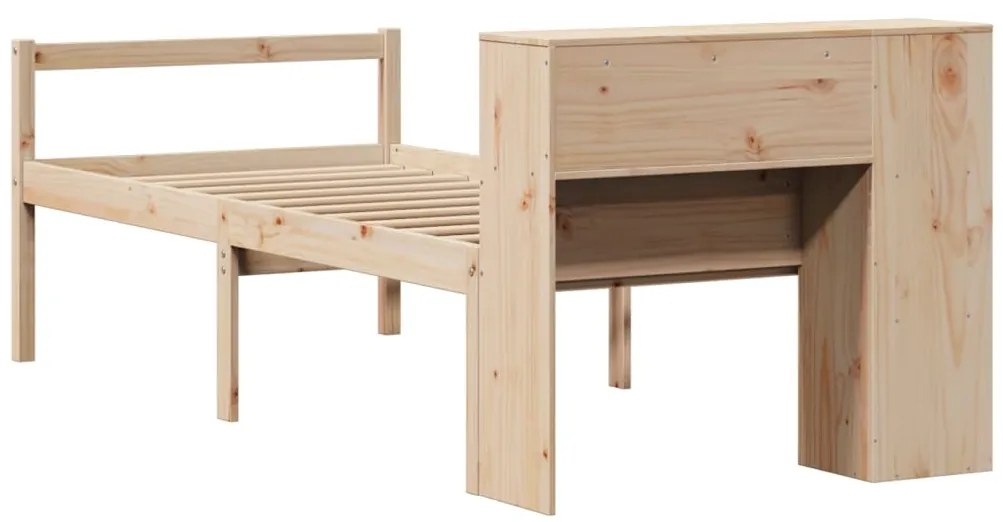 Cama com estante sem colchão 100x200 cm pinho maciço