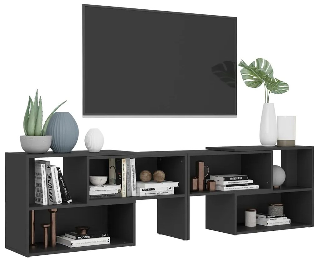 Móvel de TV 149x30x52 cm derivados de madeira cinza