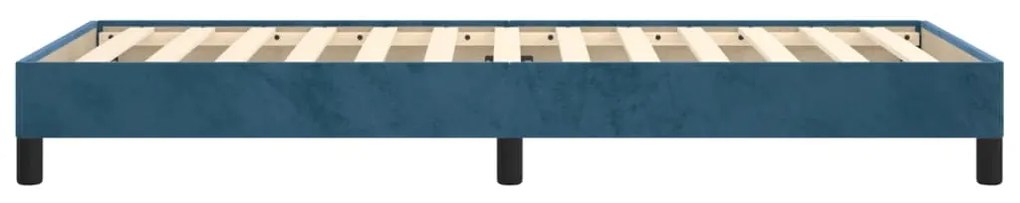 Estrutura de cama sem colchão 80x200 cm veludo azul-escuro