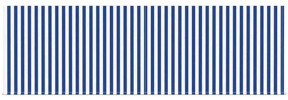 Toldo Retrátil Manual Listras Azuis e Brancas 400 × 300 cm
