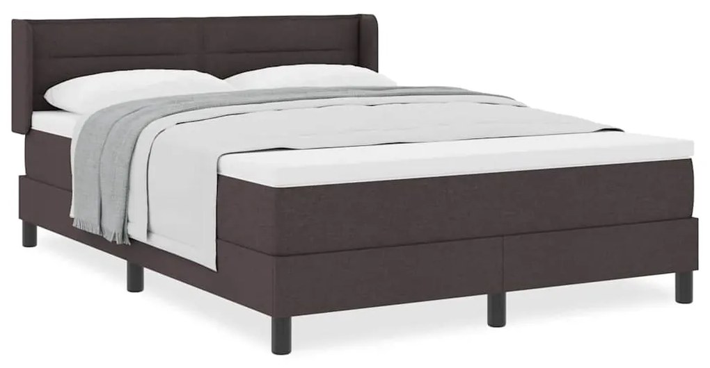 Cama Box Marrom Escuro 140 x 190 cm Tecido e Espuma