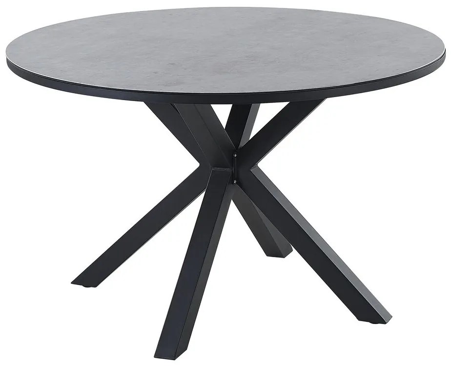 Mesa de jardim redonda em alumínio cinzento e preto ⌀ 120 cm MALETTO Beliani