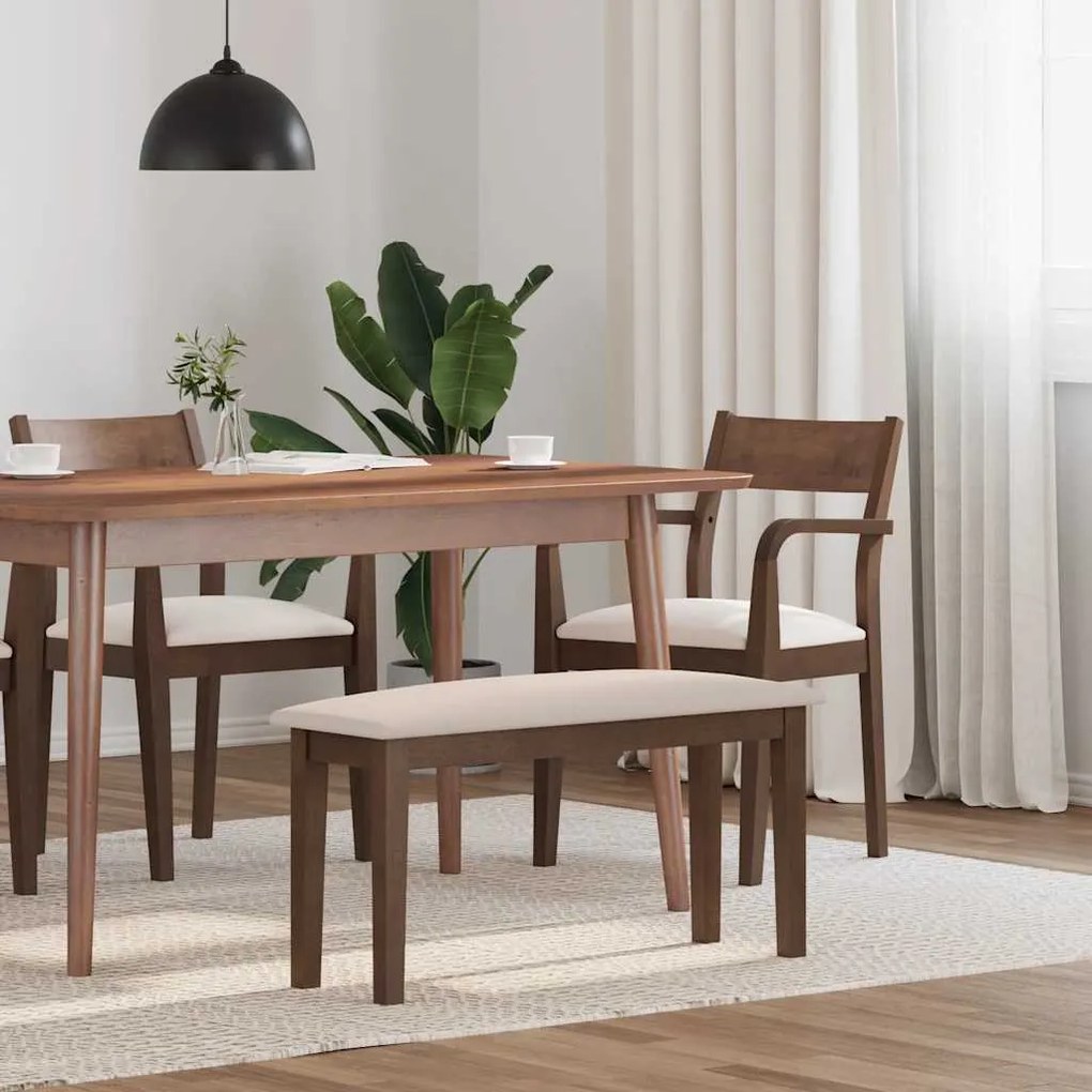vidaXL Banco 90 cm madeira seringueira maciça castanho