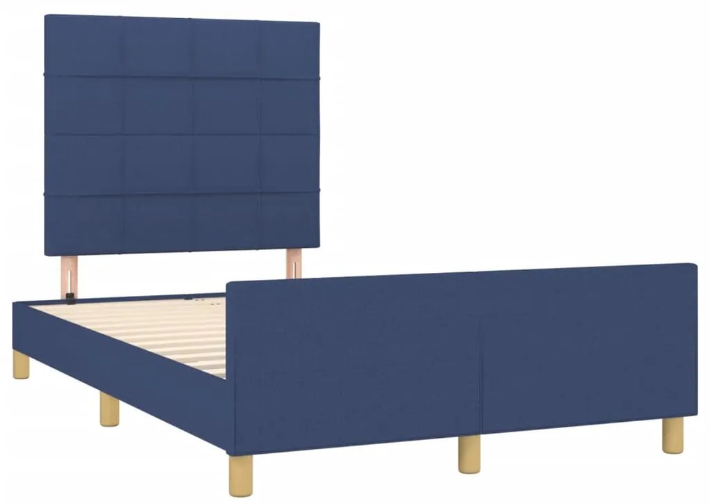 Estrutura de cama sem colchão 120x190 cm tecido azul