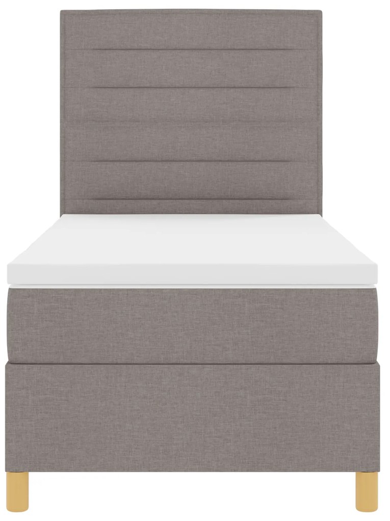 Cama Box Spring com Colchão Taupe 80x200 cm Tecido