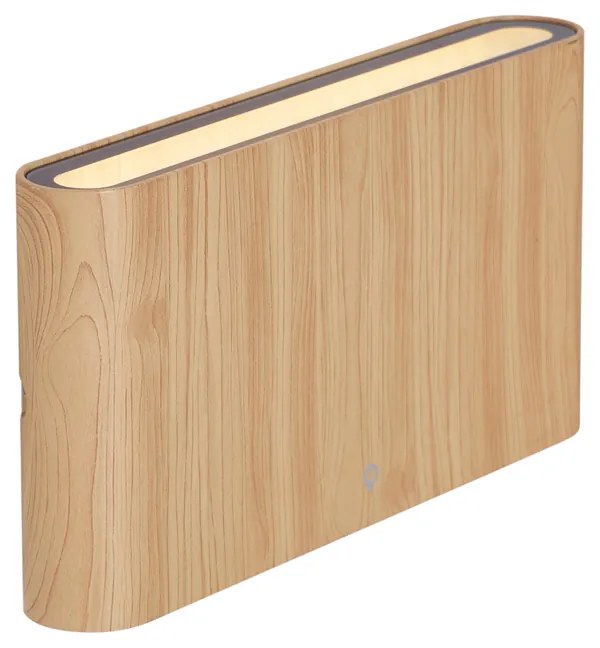 Candeeiro de Parede Exterior Escandinavo em Madeira 17,5cm incl. LED IP65 - Batt Escandinavo