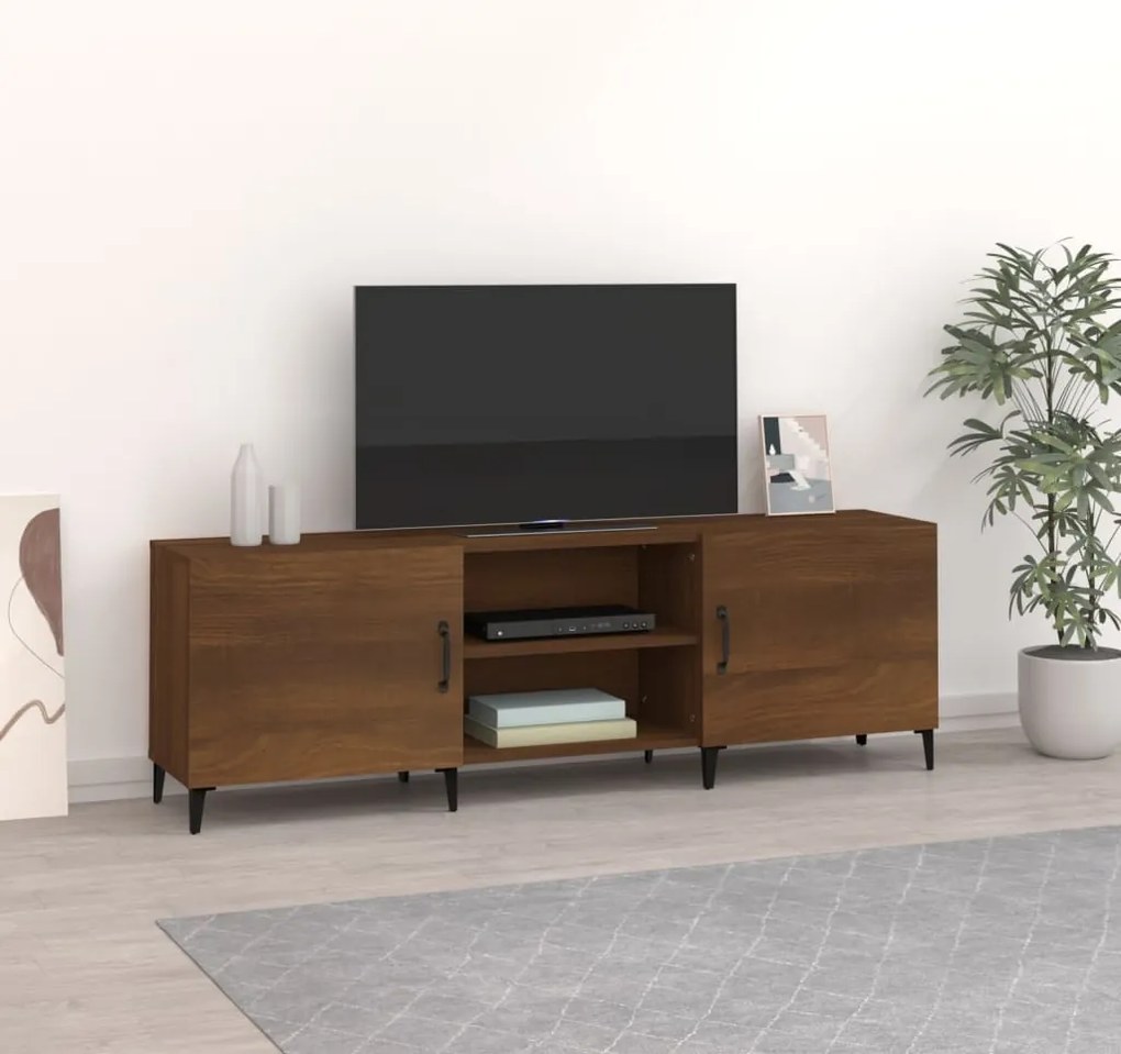 Móvel de TV 150x30x50 cm derivados de madeira carvalho castanho