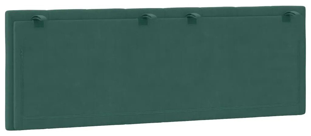 Almofadão de cabeceira 140 cm veludo verde-escuro