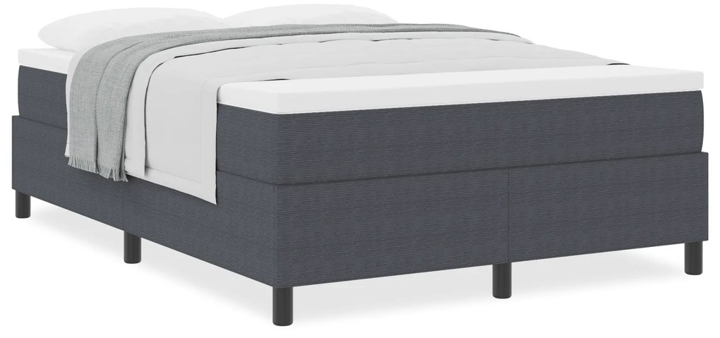Cama Box Spring com Colchão Cinza Escura 160x200 cm Tecido de Veludo C
