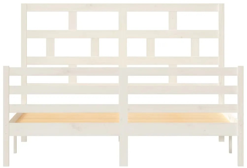 Estrutura de cama 160x200 cm madeira de pinho maciça branco