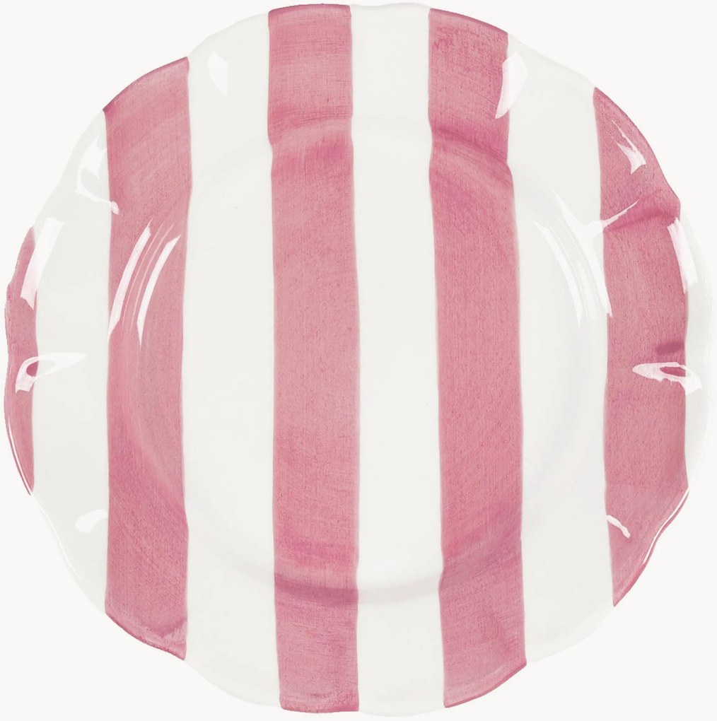 Prato de sobremesa pintado à mão Stripe