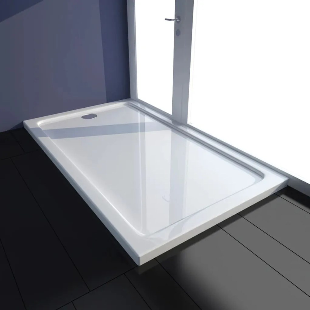 vidaXL Base de chuveiro retangular ABS 70 x 120 cm branco