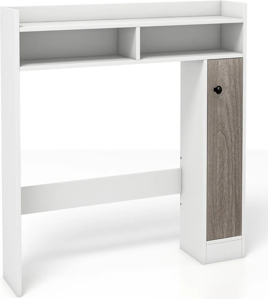 Armario de casa de banho com prateleiras ajustáveis e porta 88 cm x 18 cm x 100 cm Branco