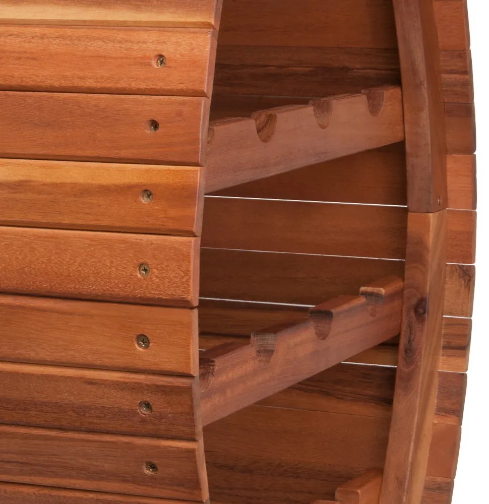 Garrafeira Estante para vinhos para 12 garrafas em design de barril de vinho 90 x 50 x 30 cm Castanho