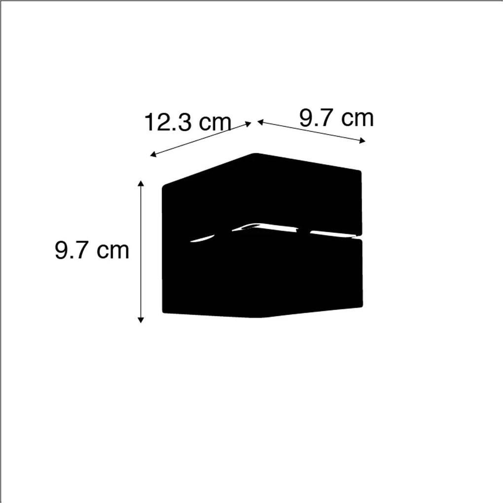 LED Candeeiro de parede inteligente preto com dourado 9,7 cm com Wi-Fi G9 - Transfer Groove Moderno,Industrial