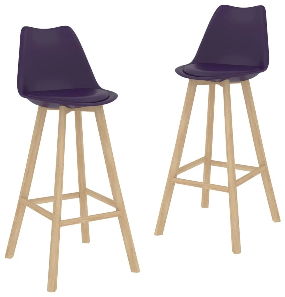vidaXL Bancos de bar 2 pcs couro artificial roxo-escuro