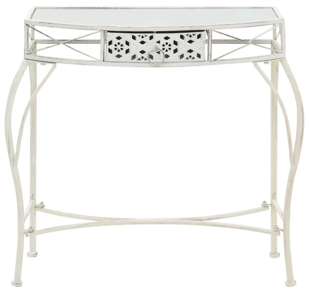 vidaXL Mesa de apoio estilo francês 82x39x76 cm metal branco