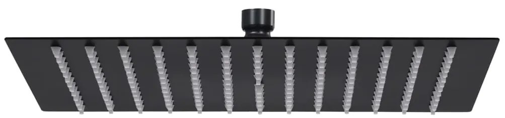 Cabeça de chuveiro quadrada 25x25 cm aço inoxidável preto