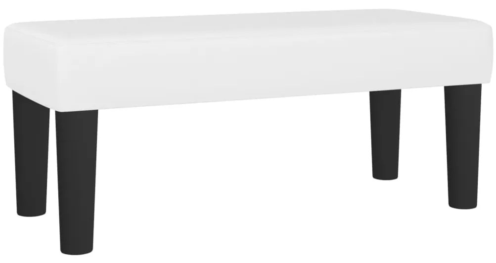 Cama com molas/colchão 100x200 cm couro artificial branco