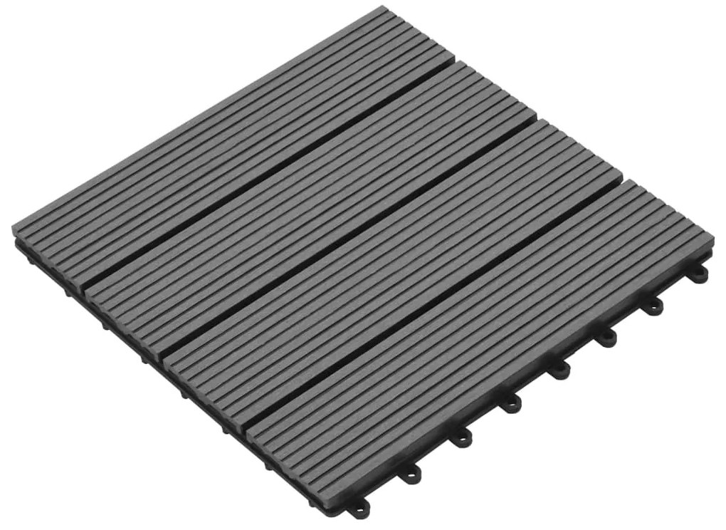 Ladrilhos de pavimento 22 pcs WPC 2m² 30x30 cm cinzento